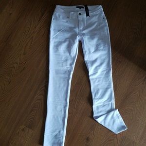 Womens Stretch White Terry Skinny Pants